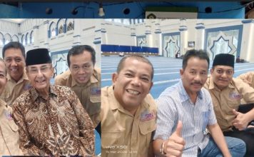 Ismeth Abdullah dan Muhammad Rudi Bertemu di Masjid Agung Raja Hamidah, Ngobrol Santai dengan Pengurus SMSI Kepri