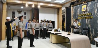 Kapolres Aceh Timur Pimpin Sertijab Kapolsek Peureulak Barat