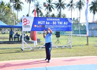 Semarak HUT ke-80 TNI AU, Lanud Raden Sadjad Natuna Gelar Pertandingan Voli