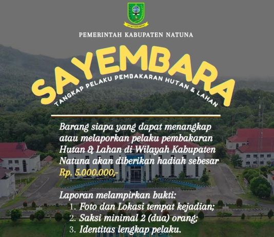 Sayembara Rp5 Juta Pelapor Karhutla Natuna Tuai Polemik, Publik Khawatir Picu Konflik Sosial