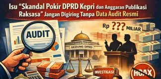 Editorial : Isu “Skandal Pokir DPRD Kepri dan Anggaran Publikasi Raksasa” Jangan Digiring Tanpa Data Audit Resmi