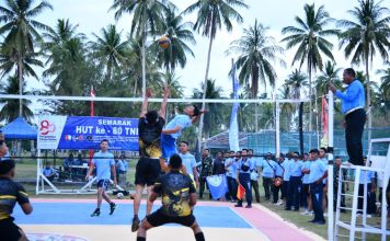 Meriah! Final Voli Sambut HUT ke-80 TNI AU di Lanud RSA Natuna Tuntas Digelar