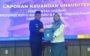Gubernur Ansar Serahkan Laporan Keuangan Unaudited Tahun Anggaran 2025 ke BPK Kepri