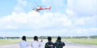 Sinergi TNI AU Lanud RSA dan Pemda Natuna, Helikopter BNPB Dikerahkan Padamkan Karhutla
