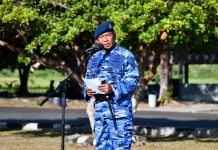 Upacara Bendera 17-an di Lanud RSA Natuna, Danlanud Bacakan Amanat Panglima TNI
