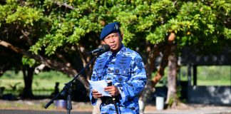 Upacara Bendera 17-an di Lanud RSA Natuna, Danlanud Bacakan Amanat Panglima TNI