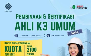 Siap-siap! Kemnaker Buka Lagi Pembinaan K3 Gratis untuk 2.100 Peserta