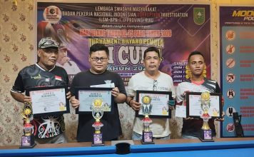Sukses, Turnamen Biliar ICI CUP 1 Provinsi Riau Digelar di Sungai Pakning