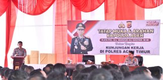 Kapolda Aceh Apresiasi Dedikasi Personel Polres Aceh Timur Dalam Membantu Penananganan Bencana Banjir