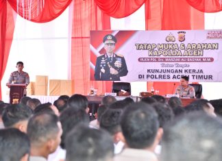 Kapolda Aceh Apresiasi Dedikasi Personel Polres Aceh Timur Dalam Membantu Penananganan Bencana Banjir