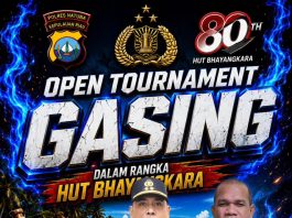 Polres Natuna Gelar Open Tournament Gasing Tradisional dalam Rangka HUT Bhayangkara ke-80 