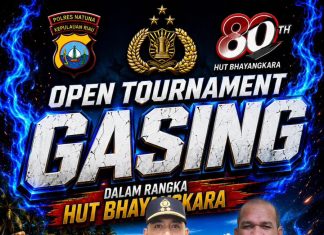 Polres Natuna Gelar Open Tournament Gasing Tradisional dalam Rangka HUT Bhayangkara ke-80 