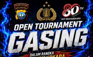 Polres Natuna Gelar Open Tournament Gasing Tradisional dalam Rangka HUT Bhayangkara ke-80 