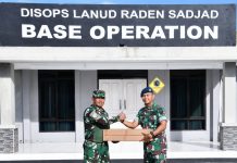 Lanud RSA Natuna Terima Bantuan Peralatan Kebersihan dari Pangkogabwilhan II