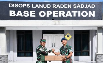 Lanud RSA Natuna Terima Bantuan Peralatan Kebersihan dari Pangkogabwilhan II