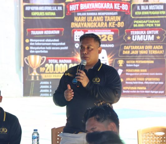 Kapolres Natuna Buka Turnamen Domino HUT Bhayangkara ke-80, Pererat Silaturahmi Polisi dan Masyarakat