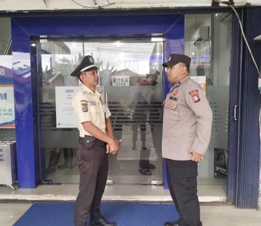 Melalui Pam Swakarsa, Polres Lingga Bangun Kesadaran Keamanan di Lingkungan Perbankan