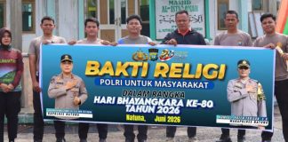 Polres Natuna Gelar Asri Lingkungan dan Bakti Religi Sambut HUT Bhayangkara Ke-80
