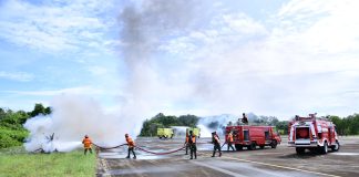 Kolaborasi Lanud RSA dan UPBU Ranai Gelar Latihan ERP, Simulasikan Kecelakaan Pesawat di Natuna