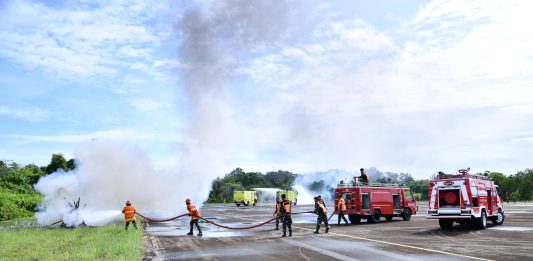 Kolaborasi Lanud RSA dan UPBU Ranai Gelar Latihan ERP, Simulasikan Kecelakaan Pesawat di Natuna