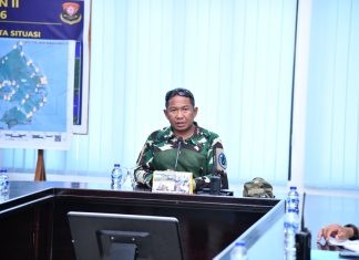 Danlanud RSA Natuna Pimpin Rapat Staf Bahas Program Kerja Jelang Akhir Semester I