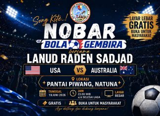 Nobar USA vs Australia, Lanud RSA Hadirkan Hiburan Gratis untuk Masyarakat Natuna