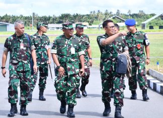 Danlanud RSA Sambut Kedatangan Asren Koopsudnas dan Itjenau di Natuna