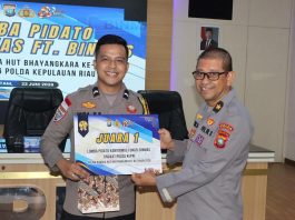 Bripda Wira Ramadhan Harumkan Nama Polres Natuna, Raih Juara I Lomba Pidato Kamtibmas Tingkat Polda Kepri