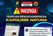 Polres Natuna Imbau Masyarakat Waspada terhadap Penipuan Catut Nama Kapolres