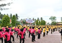Olahraga Bersama Sambut Hari Bhayangkara ke-80, Polres Aceh Timur Perkuat Sinergi Lintas Instansi