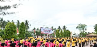 Olahraga Bersama Sambut Hari Bhayangkara ke-80, Polres Aceh Timur Perkuat Sinergi Lintas Instansi
