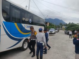 Kasatlantas Polres Natuna dan Dishub Cek Kelayakan Bus Damri, Pastikan Aman Beroperasi