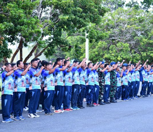 Bangun Jiwa Sehat dan Semangat Kebersamaan, Lanud RSA Natuna Gelar Olahraga Bersama