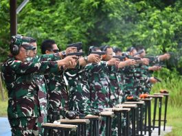 Terus Asah Kemampuan, Lanud RSA Natuna Gelar Latihan Menembak