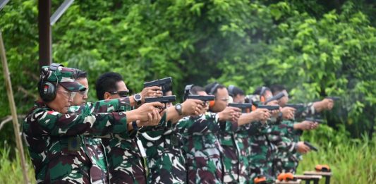 Terus Asah Kemampuan, Lanud RSA Natuna Gelar Latihan Menembak