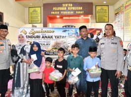 Polsek Peureulak Barat Santuni 50 Anak Yatim, Wujud Syukur Hari Bhayangkara ke-80