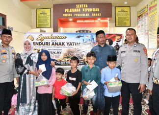 Polsek Peureulak Barat Santuni 50 Anak Yatim, Wujud Syukur Hari Bhayangkara ke-80