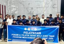 MedcoEnergi Berangkatkan 15 Pesepak Bola Muda Aceh Timur untuk Berlatih di PSS Sleman
