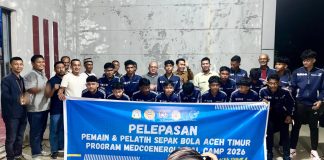 MedcoEnergi Berangkatkan 15 Pesepak Bola Muda Aceh Timur untuk Berlatih di PSS Sleman