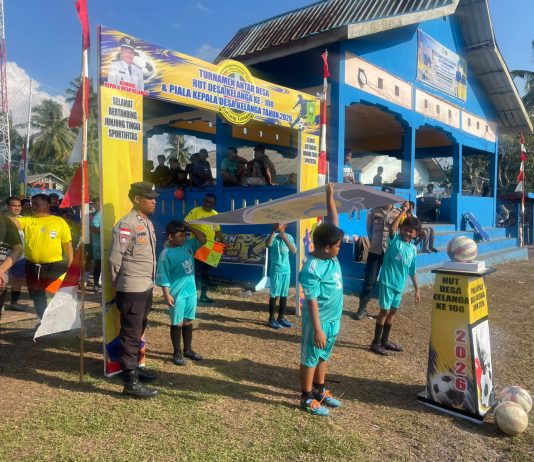 Polsek Bunguran Timur Amankan Open Turnamen Sepak Bola HUT ke-108 Desa Kelanga, Pertandingan Berlangsung Aman dan Kondusif