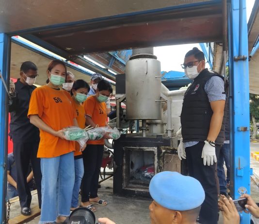 Polres Asahan Musnahkan Narkotika Jenis Sabu dan Vape 3 Wanita Ditangkap