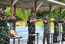 Danlanud Raden Sadjad Natuna Ikuti Latihan Menembak Bersama Personel Pomau dan Intel