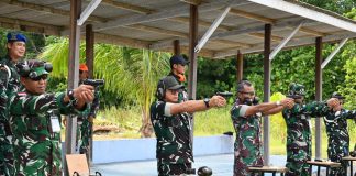 Danlanud Raden Sadjad Natuna Ikuti Latihan Menembak Bersama Personel Pomau dan Intel