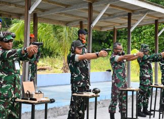 Danlanud Raden Sadjad Natuna Ikuti Latihan Menembak Bersama Personel Pomau dan Intel