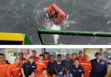 Sinyal Flare di Tengah Laut, Penyelamat Empat ABK TB AOM 787 yang Terbalik di Perairan Anambas