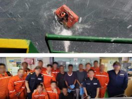 Sinyal Flare di Tengah Laut, Penyelamat Empat ABK TB AOM 787 yang Terbalik di Perairan Anambas