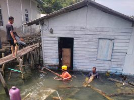 TRC BPBD Siantan Timur Gerak Cepat Tangani Rumah Roboh di Desa Nyamuk, Empat Warga Mengungsi