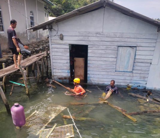 TRC BPBD Siantan Timur Gerak Cepat Tangani Rumah Roboh di Desa Nyamuk, Empat Warga Mengungsi