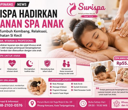 Surispa Hadirkan Layanan Spa Anak di Tanjungpinang, Dukung Tumbuh Kembang dan Relaksasi Si Kecil