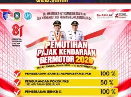 Pemutihan Pajak Kendaraan Kepri Dimulai Hari Ini, Samsat Natuna Ajak Warga Manfaatkan Keringanan hingga 50 Persen